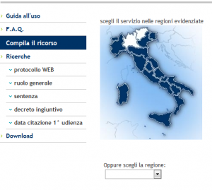 1 Ricorso Giudice di Pace Online Selezione Regione 300x269 Ricorso Giudice di Pace online